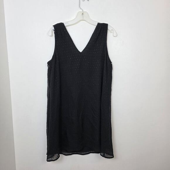 Madewell Black Silk Contemporary Sleeveless Mini Nightshine Shift Dress Size 6 - Picture 4 of 9